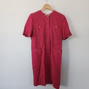 Vintage Max Mara Linen Pink Dress 80s